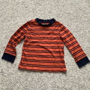 Crazy 8 Long Sleeve Orange Navy Striped Long Sleeve Shirt 2T